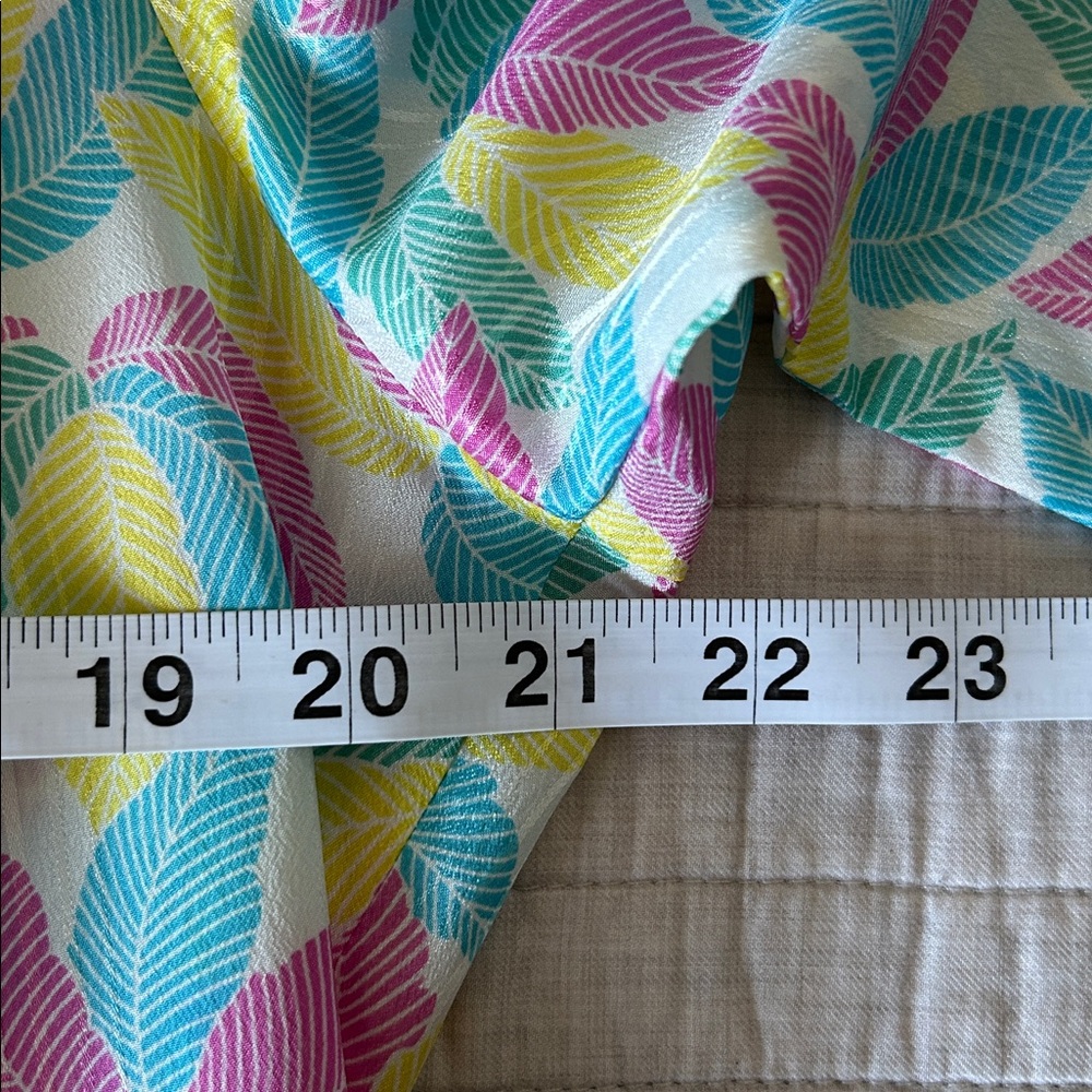 Frayne Vtg white, tropical leaf granny button-down shirt, USA made XL - Picture 8 of 13